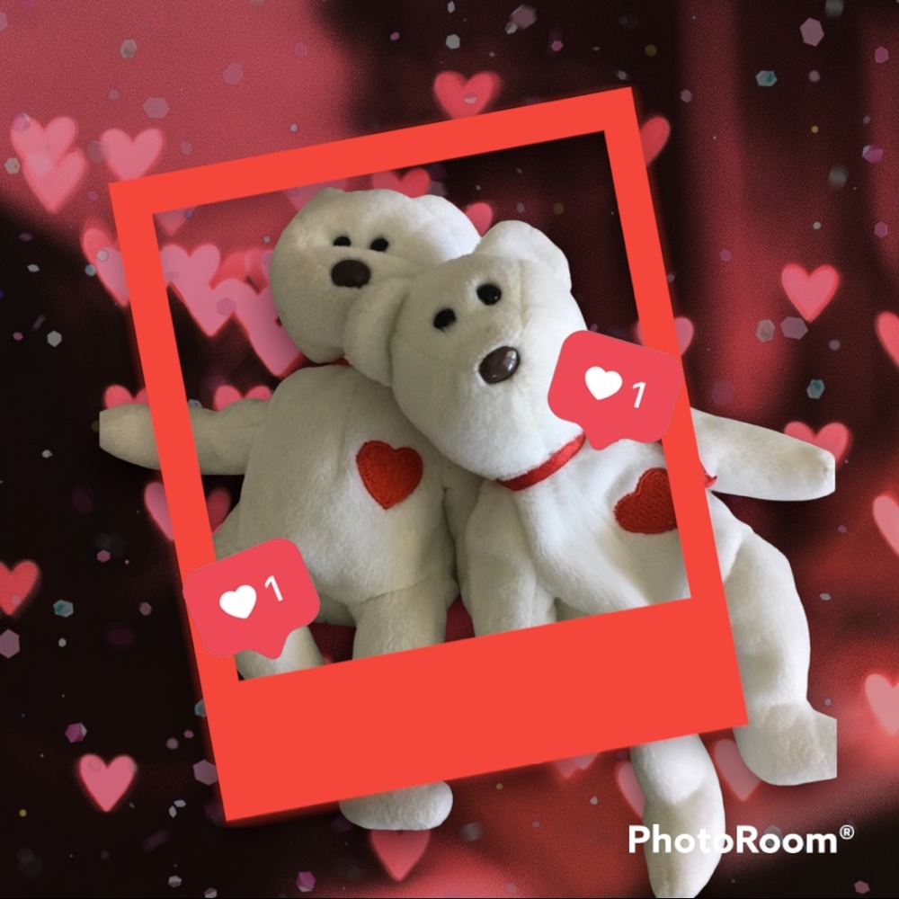❤️Two Valentino Beanie Babies